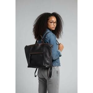 Joey Distressed Convertible Backpack Dark Brown